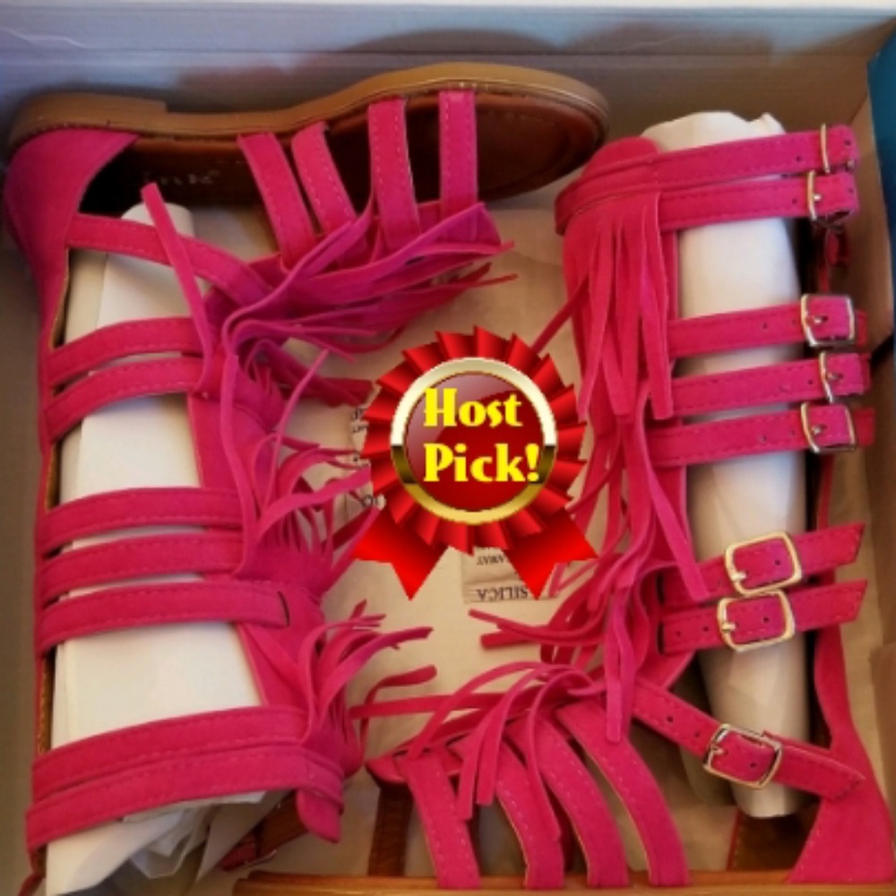 🎉HP🎉 Buckled Fringe Gladiator Flat (Size 10c)